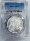1922 PEACE SILVER DOLLAR PCGS MS64