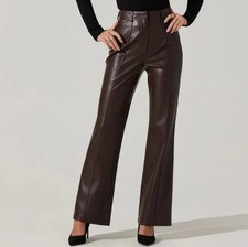 ASTR the Label - Vance Faux Leather Pants in Brown (NWOT) - Size : S