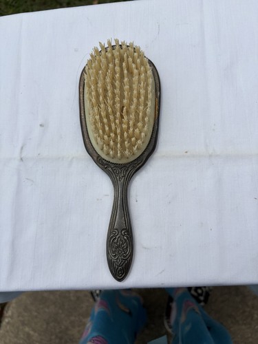 Set Vanità Placcato Argento Vintage Specchio Mano Spazzola Capelli Pettine Vittoriano Art Nouveau - Foto 2 di 7