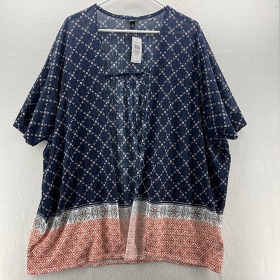 Torrid Women s Sz 2 SS Open Front Border print