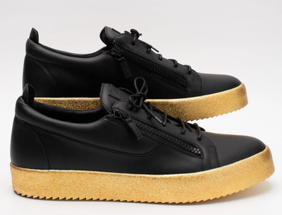 $895 GIUSEPPE ZANOTTI May London Dual-Zip Leather Sneaker  display picture 1