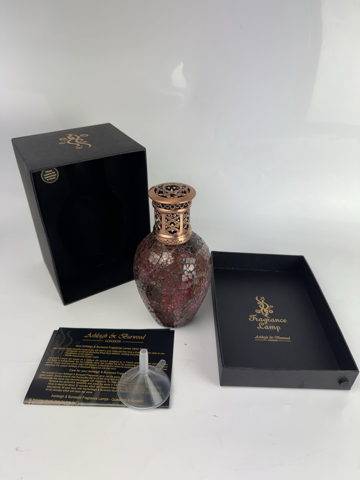 Ashleigh & Burwood - Antique Rose Glass Large Fragrance Lamp - No Wick