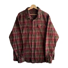 Orvis Red Heavy Shacket Shirt Thick Flannel Long Sleeve Button Up Men's Size 2XL