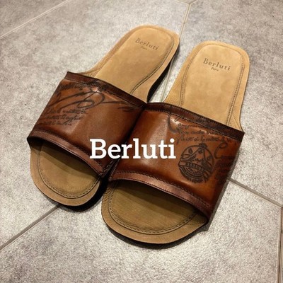 ベルルッティ カリグラフィー サンダル Berluti Leather Sandals Calligraphy Slim Rubber Sole | eBay