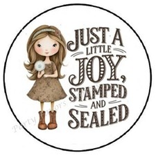 JUST A LITTLE JOY STAMPED AND SEALED MAIL ENVELOPE SEALS LABELS STICKERS
