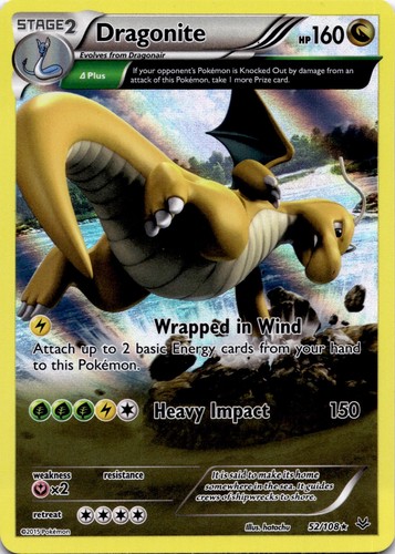 Dragonite 52/108 Holo Rare Roaring Skies Pokemon Near Mint