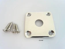 True Custom Shop® Nickel Curved Jack Plate with Screws for Gibson Les Paul