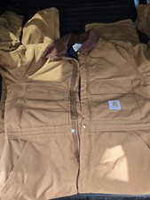 Vtg Mens Carhartt X02BRN Quilt Lined Insulated Long Sleeve Coveralls 44 Regular