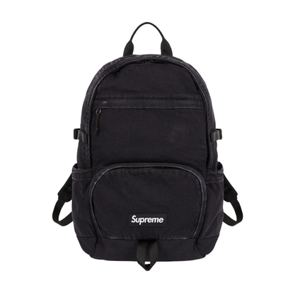 SUPREME FW25 DENIM BACKPACK BLACK INDIGO WHITE 3M LOGO 23L 19.3