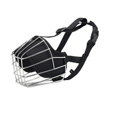 Stainless Steel Dog Muzzle Adjustable Durable Metal Wire Basket for Medium an...