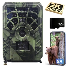 58MP 2K Hunting Trail Camera Wildlife Waterproof Cam Night Vision 32GB Card^