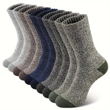 5 Pairs Merino Wool Socks For Men, Super Thick Hiking Socks Thermal Socks For Co
