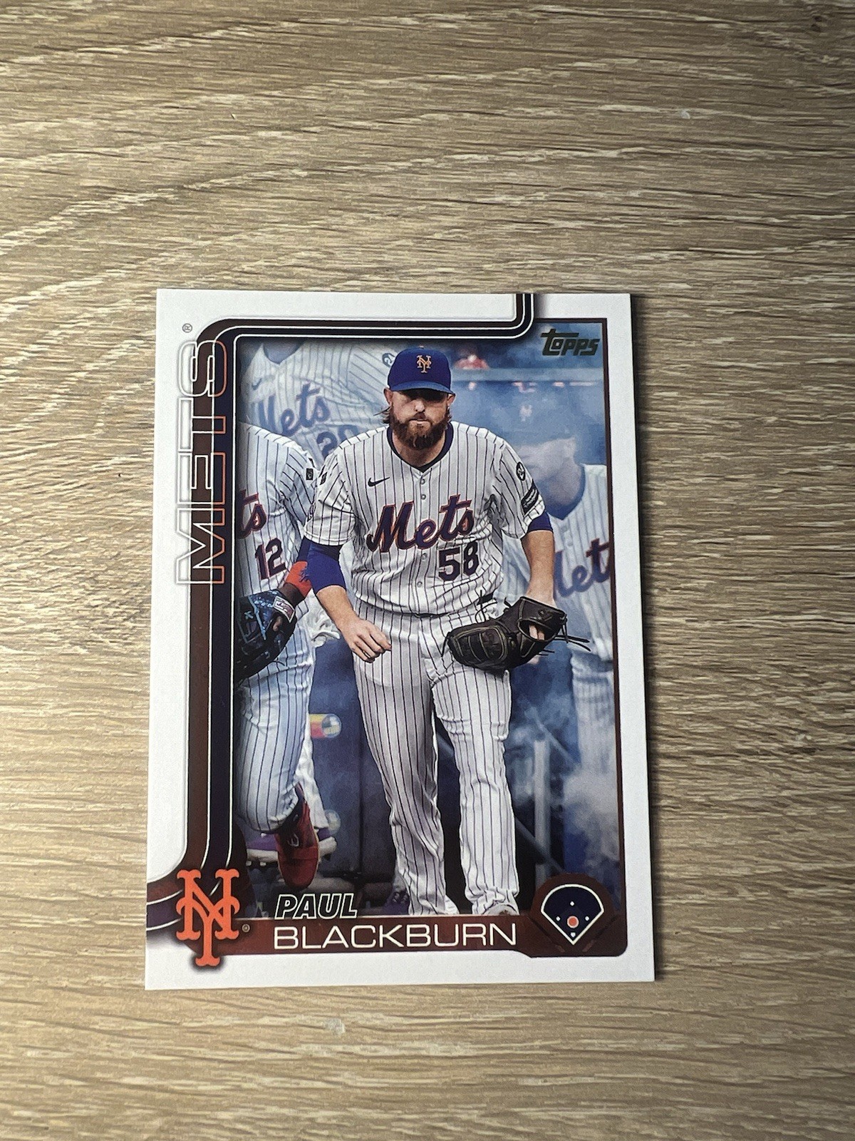 2025 Topps Series 1, Paul Blackburn #329, Golden Mirror Image Variation Mets SSP