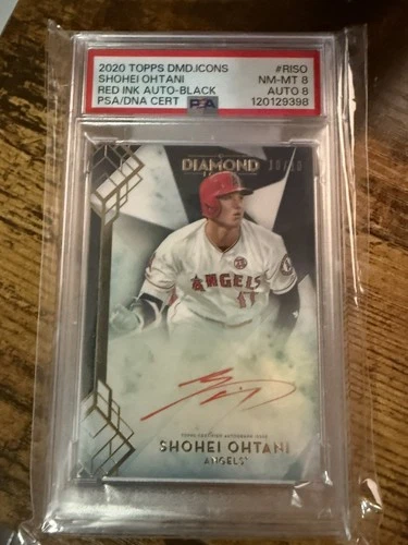 2020 Topps Diamond Icons Black Shohei Ohtani /10 PSA 8 PSA/DNA Red Ink AUTO 8