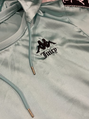 Kappa x Juicy Couture Pullover Satin Style Cropped Hoodie Size Medium ? - Picture 3 of 14