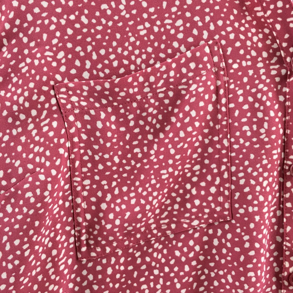 Blusa Maurices Mujer XL Rosa Manga Larga Cuello Botones Lunares NUEVA Foto 4 de 4