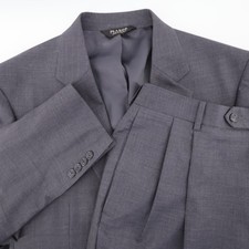 Jos. A. Bank 100 Wool Pleated Two Button Suit Charcoal Gray Mens 41L 33x30