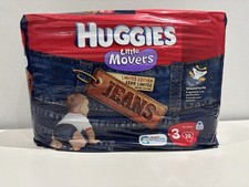 HUGGIES Limited Edition Little Movers Diaper Jeans Sz 3