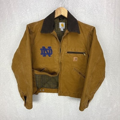 Carhartt Detroit Jacket Blanket Lined Mens Small ''J97'' Brown Notre Dame NWT