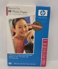 HP Premium Plus Photo Paper 4 x 6 Inch with Tab 60 Sheets High Gloss Inkjet NEW