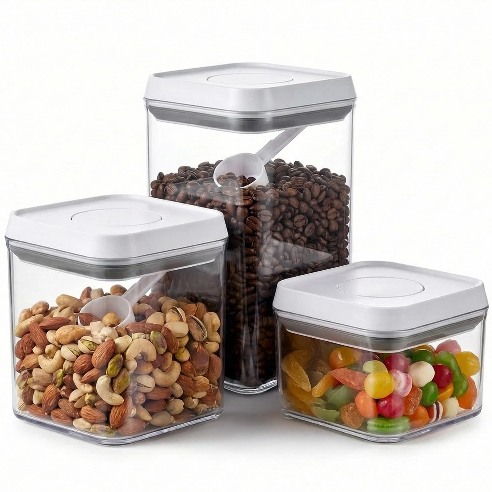 Li&Zhao Kitchen Storage Containers with Lids – 3 Pcs Food Storage containers ...
