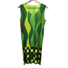 Auth PLEATS PLEASE - Light Green Green Multi Women's Dress