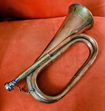 Vintage Brass & Copper Military Bugle – Antique Style Cavalry Horn 4" Bell Plays
