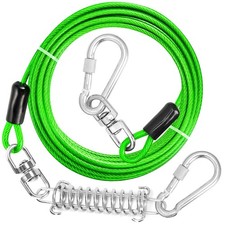 Dog Tie Out Cable, 10/15/20/30/40/50/70/100/150FT Runner Cable with Swivel Ho...