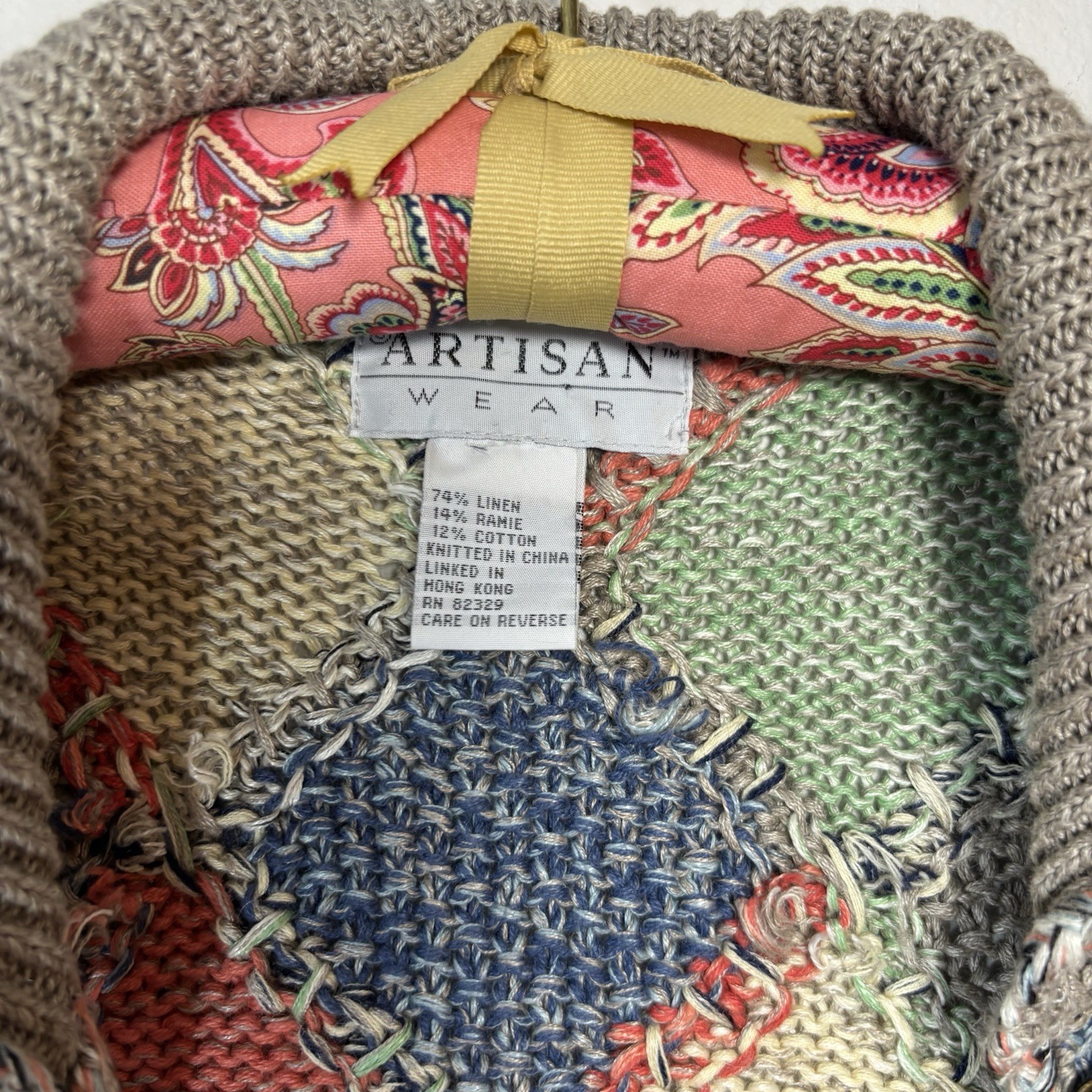 Artisan Wear Knit Patchwork Button Front Cardigan… - image 6