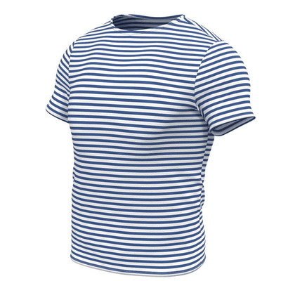 Striped TShirt Light Blue Short Sleeved Original Telnyashka Тельняшка (L)