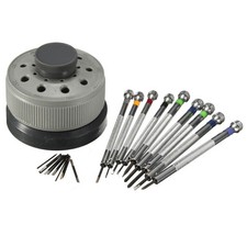 9Pack 0.8-2.0mm Watch Screwdriver Blades Rotating Stand Set Watchmaker Tool D