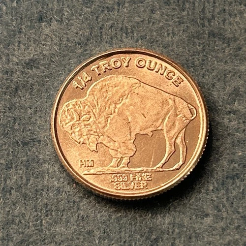 1/4 Troy oz. .999 fine Silver Buffalo Proof Round, BU Coin Uncirculated