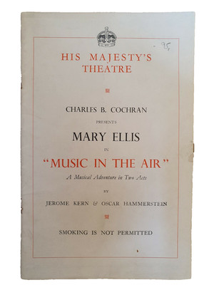 Theaterprogramm Musik in der Luft - Mary Ellis Horace Hodges Eve Lister
