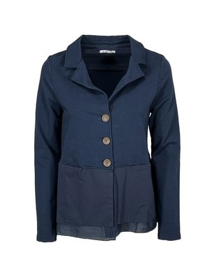 TREBARRABI FAVA SWEAT Damen Jacke blau Bimaterial Made in Italy