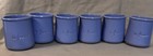 Laermiere Embossed Terracotta Glazed Periwinkle Blue Yogurt Pots Jar Lot Of 6