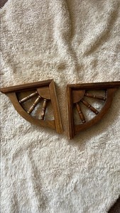 Set of 2 Wooden Wall Brackets Spindle Corbel Style Vintage