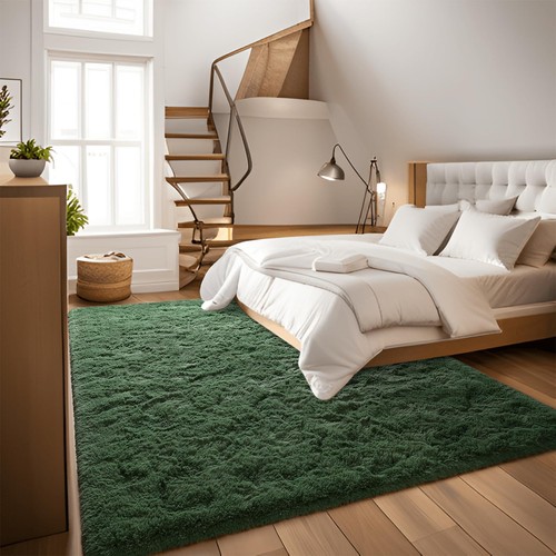 Large Dark Green Rug for Living Room, 5x8 Large Fluffy Area Rugs for Bedroom,... - Bild 5 von 9