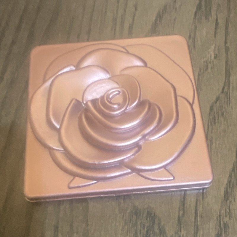 Rose Gold Square Metal Folding Compact Mirror Dual Sided Portable Floral 4 in