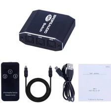 3 in 1out  Aluminum Spdif Toslink Optical Digital Audio Splitter Switch Hub NEW