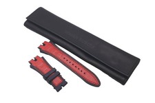 ROGER DUBUIS Uhrenarmband 27 mm EX45S-EX47S/STD Kautschuk Leder schwarz rot 37 mm