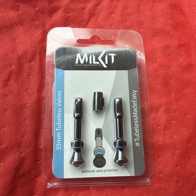 Milkit 35mm Tubless Valves - Swiss Engineered - New! additional valve protection