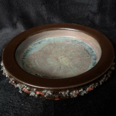 Vintage Mid Century ~ GLIT Isländische Lava Keramik ~ Vulkangestein Schale