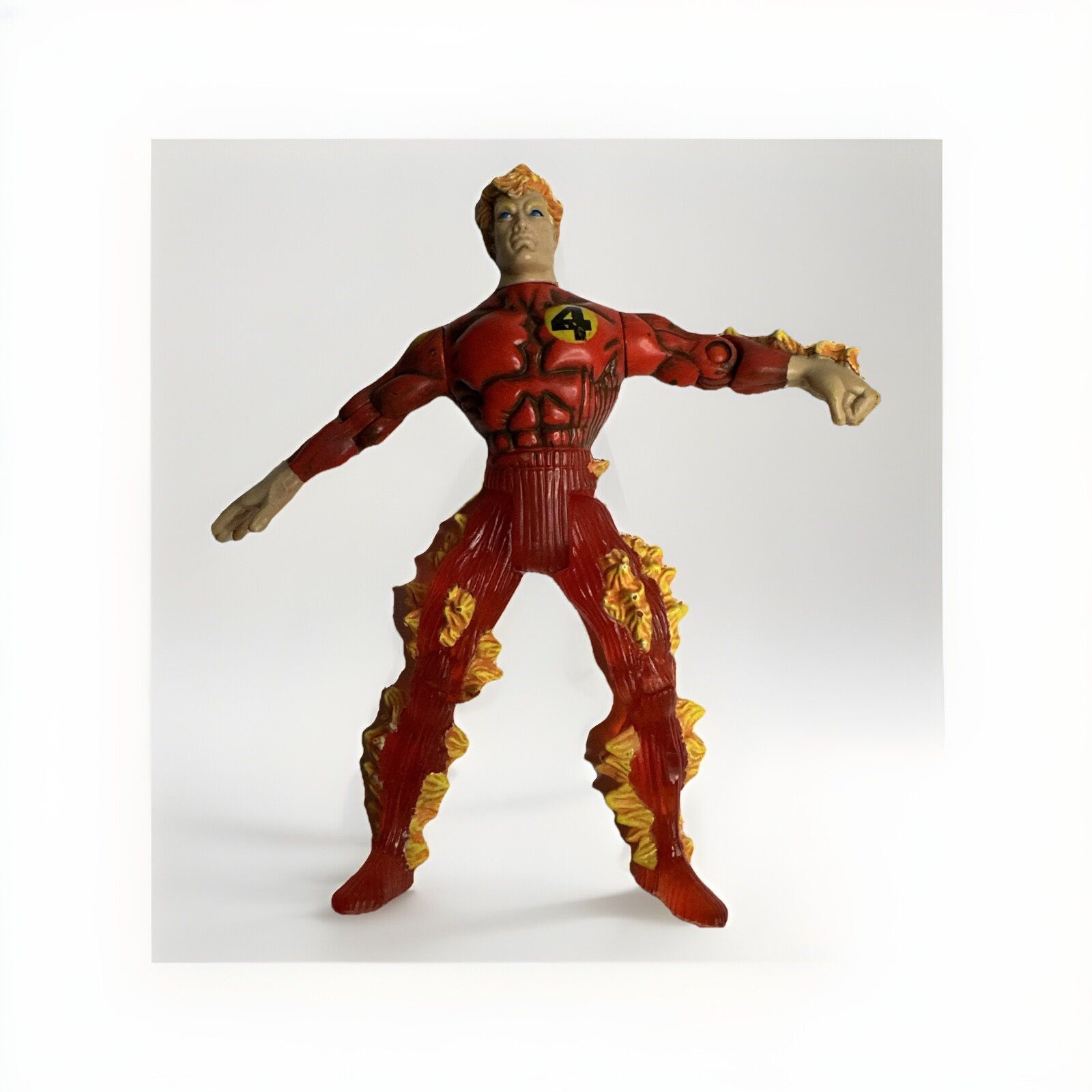 Vintage Toybiz 1995 Human Torch Figure Fantastic Four Retro Johnny Storm