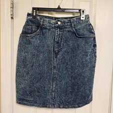 JORDACHE High Waist Acid Dark Wash Denim Skirt 6 VINTAGE
