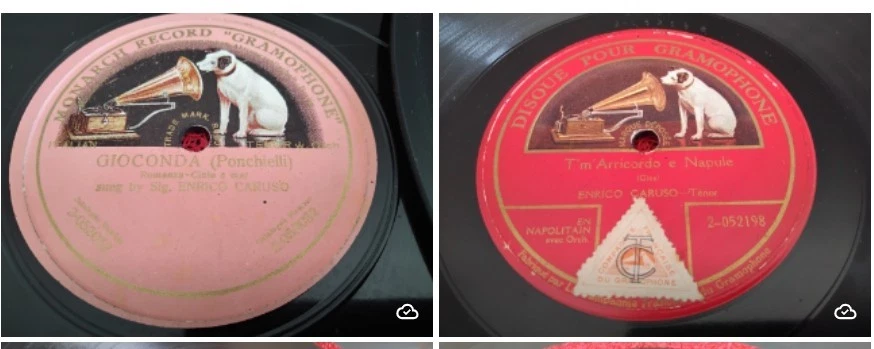 E. CARUSO-Lot 2 x 78 tours 12"- Gioconda, Arricorda- 1 Face GRAMOPHONE 2-052032 - Photo 2/4