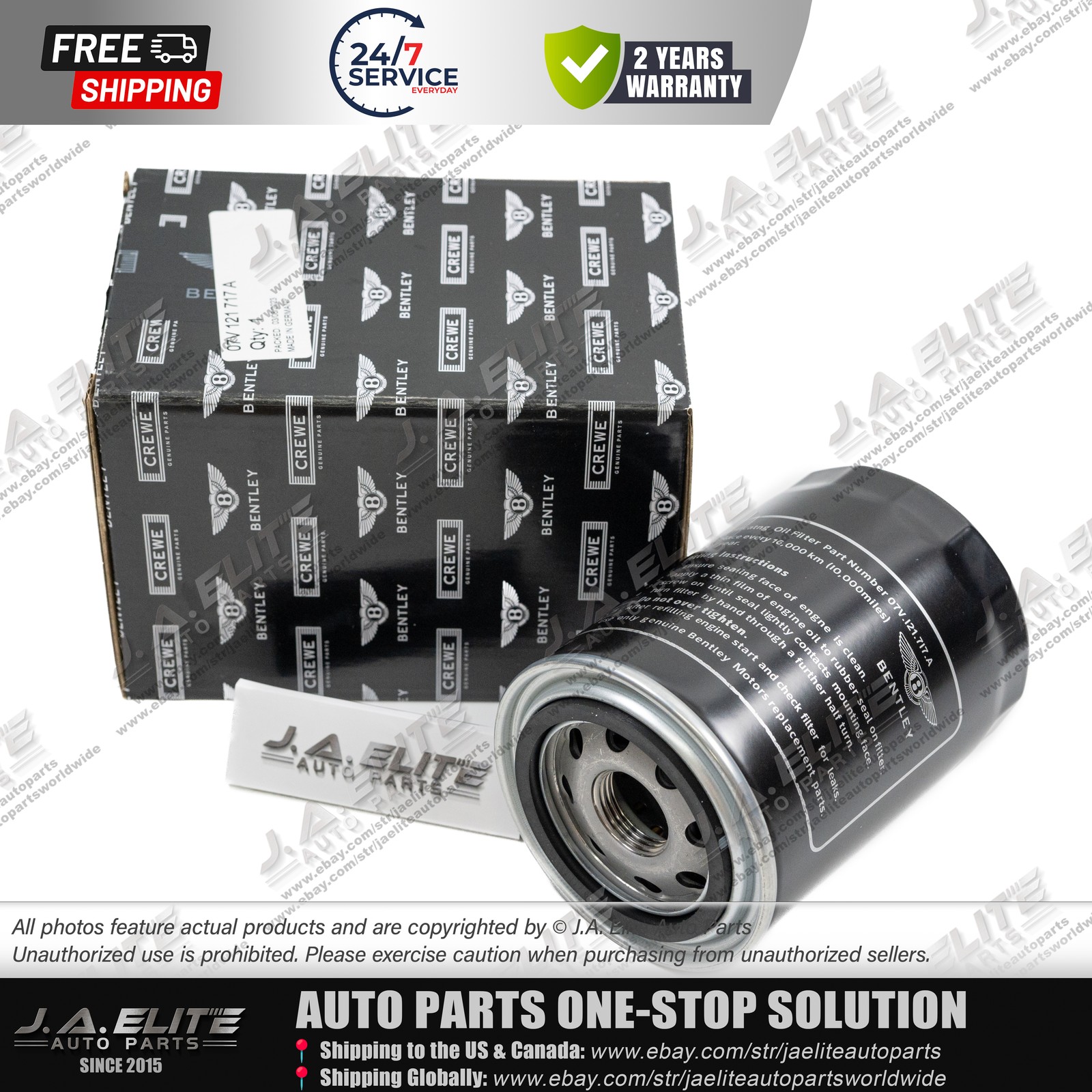 3pcs Genuine Bentley Oil Filter & Air Filter for Bentley Mulsanne