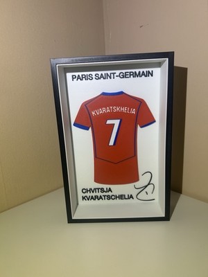 Paris Saint-Germain PSG Kvaratskhelia #7 Framed Print Signature Graphic