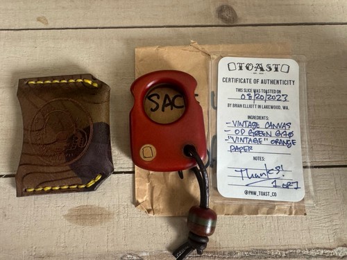 PNW Toast Co - 1 Of Custom - Vintage Canvas, OD Green g10, Vintage Orange Paper