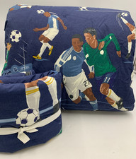 Pottery Barn Kids Vintage Soccer Player Comforter Twin Sham Stnd Navy S6002 PS