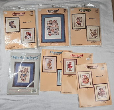 M I Hummel Cross Stitch 4 Kits 3 Instruction Leaflet Vintage Lot 7 JCA ARSAG NOS